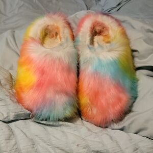 Colorful Furry Slippers